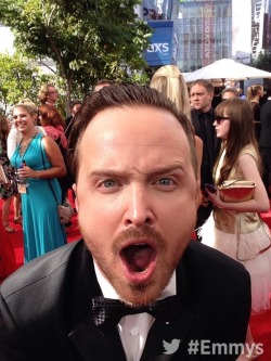 entertainingtheidea-deactivated:  Aaron Paul is just happy to be there. 