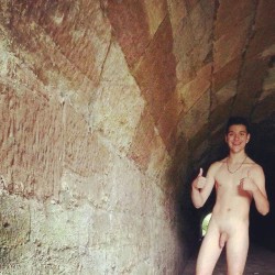 nakedpublicfun:  I bet he was dared by his mates
