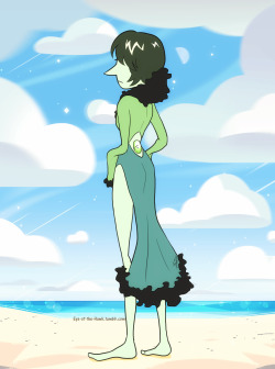 eye-of-the-hawk:  this may have been done already?? but this is just my take on what @happyds Green Pearl oc might look like if she was in the show ^_^  i absolutely love this oc (along with the others), and i have lowkey wanted to create a green Pearl