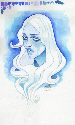 marichuloca:  Watercolor Blue D ~ Sorry for the bad quality, I wish I could scan it Please, don’t use or repost without permission ;-) Por favor, no lo uses o re-postees sin mi permiso ;-) 