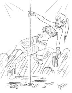 zapotecdarkstar: Stripper Samus Sketch commission for @kazuma14  ;9