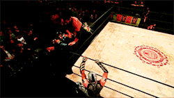 mith-gifs-wrestling:  Meanwhile, in Lucha Underground, a possible-werewolf-nunchuck-fighter and a time-travelling-alien/astronaut are doing crazy flips off ropes.
