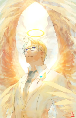 bwusagi:  Hey Mr.Angel ! \(^q^ \)))) Long time no see ! I missed this guy so I drew him. I’ll upload the step by step later. 