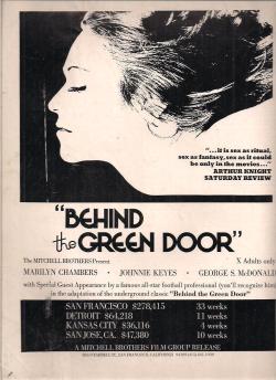 Advertisement for Behind the Green Door, Box Office magazine, March 9, 1973