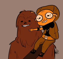 juniperhoot:  froggiarti:  If Chewie and Maz Kanata don’t have scenes together in the next two movies, this new trilogy will be a failure in my eyes. (loljk I’ll just be really sad :( )  This is the cutest thing ever. 