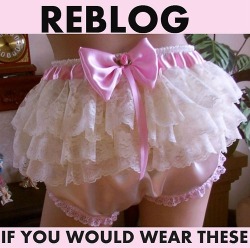 sissydebbiejo:  Perfect frilly panties for a sissy  I would love to have these