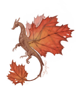 thecorneredpage:  truedecepticonleader:  cathysdoodles:  Maple leaf dragon is after your maple syrup  I can confirm that these do in fact live in Vermont.   Canadian dragons.