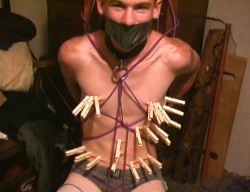 Twink bondage boy tied up gagged tormented teased