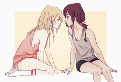 hameru:  au where ymir and christa are happy lesbians who live together and they hold hands and do cute things and no one is ever sad 