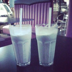 Epic shakes! Strawberry cheesecake and cherry and cappuccino and vanilla #nom #milkshake #kaspa&rsquo;s