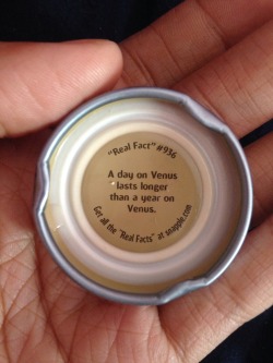 alunaes:alunaes:When ur stoned and get the most fucked up snapple fact ever  Update: It takes 243 days for it to rotate and 225 days for it to orbit the sun so that’s why