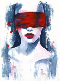 cora-tiana:&lsquo;Blind love is&rsquo;Artwork by Cora, 2015watercolor, 24x30 cmPrints and products available on Society6http://society6.com/product/blind-love-is_print#1=45