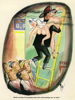 burleskateer:   Burlesk cartoon by Bob “Tup” Tupper..  Scanned from the Winter 1956 issue of ‘CABARET Quarterly’ magazine..    