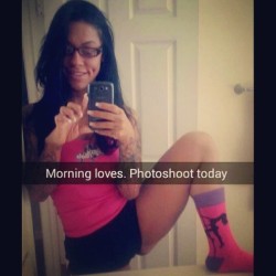 It&rsquo;s not all vacation time,  @myrasierra69 has a photo shoot today. Gotta love those socks. #exoticdancer
