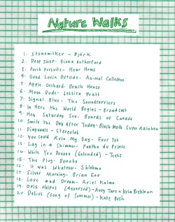 rookiemag:  Friday Playlist: Nature WalksA great-outdoors-appropriate mixtape.By Eleanor. Illustration by Caitlin H.