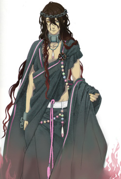 jubilation-set:  Dramatical Kamigami Part II! Mink as Hades Used elements of dmmd and reconnect Mink, and his tattoo is based off of the geometric patterns of the blankets and pillows Mink has. These are edits from scans of the Kamigami no Asobi Art book.