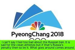figure-skating-confessions:  “I can’t say I feel to bad about the Russian ban. It is sad for the clean athletes but if that’s Russia’s penalty then so be it. What goes around comes around.”