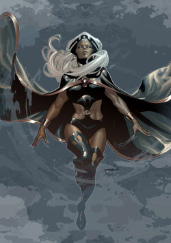 famousfictionalcharacters:  X-MEN characters day: Storm (Ororo Munroe) by Summerset  lines: David Yardin