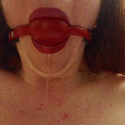 manic-pixie-girl:  inspiredsubmission:  manic-pixie-girl:  Humiliating myself by sharing how much I drool in this one.   Lovely.  *blushes* why thank you.  I just absolutely love a gagged drooling specimen.