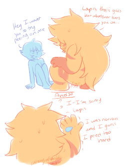 this is a really dumb comic but I saw this post of @pumpkinqueene and couldnt help but think about that hilariously going wrong too when it comes to lapis’ gross kinks