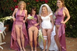 ineedahotwifenow:  pegleg69iou1:  radiator696969:  gretchen-pollardo:  That’s how you wear a wedding dress!! no panties!!  now this is a wedding reception I would love to attend… think lack of panties would be a great advantage  KikPeglegbob  Hot!