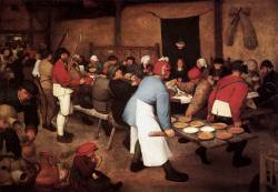 un-monde-de-papier:  Le repas de noce, Pieter Bruegel l’Ancien, vers 1568. Source: www.wga.hu 
