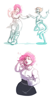 eversartdump:  Just a couple of sketches. I was hoping to draw more but…*shrugged* Also trying to add some color to my sketches. haha But man do I love these two. Mystery Girl needs to come baaaaaack. &lt;3 