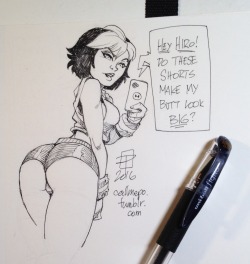 callmepo: A little doodle before bed - Gogo booty selfie.Night all!  GO GO GOOD LAWD!!!Hiro better get there quick!!