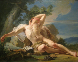 life-imitates-art-far-more:Nicolas-Guy Brenet (1728-1792) “Sleeping Endymion” (1756) Located in the Worcester Art Museum, Worcaster, Massatchuestts, United States