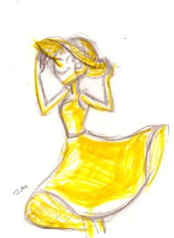 jacmirie:  doodle-a-day #20: lovely in yellow this is gonna have to be the last ”doodle-a-day” my family is in the process of moving and i’m gonna be pretty busy these next few weeks so i won’t be able to upload any art for a while enjoy~