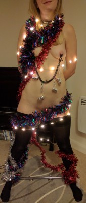 corinthiansjottr:  corinthiansjottr:  Belle last night before I did bad electro-play things to her at a sparks party.   Her bells jingled. And who knew electric tinsel could be so much fun!   (feeling festive with @lost-girl-23)   I’m game for some