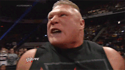 thewrestlingchronicle:  The most terrifying moment of Raw was simply….a noise.   Nearly busted my damn ears Brock!