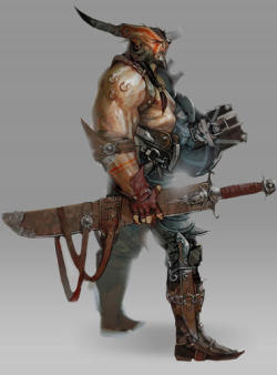 ataashe:  Concept Art of The Iron Bull - With One ArmThis. This. I think I may may an AU for Amputee!Bull because… he’s just so, so important. You don’t understand how impactful such a thing would have been, not only to his Character Development,