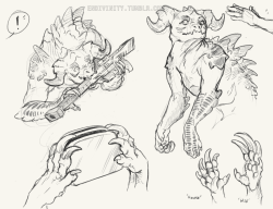 endivinity:  oH man okay so I got permission from @court-the-qunari to scrawl up some of these fabulous domesticated deathclaw ideas!! The show deathclaws are where it’s at. I’d totally have a pack deathclaw because it’s just a giant marshmallow