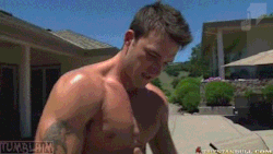 gay-gif-tastic:  Pool parties are so much more fun when dad is around