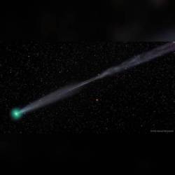 A Split Ion Tail for Comet Lovejoy E4 #nasa #apod #comet #lovejoy #c2017e4 #iontail #ion #tail #solarwind #magneticfield #sun #solarsystem #space #science #astronomy