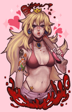 rawdibunu:This is a pretty personal fan art piece. Princess Peach is my favoruite video game character and she always has been. Ever since I was little I would choose her in Mario Kart/Party and Super Smash Bros. I was teased by my older guy friends for