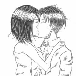 xiaxiong:  &ldquo;You were right Mikasa. You were not like me. But you’re exactly what I need.&rdquo; Quick rivamika doodle. It is inspired by chapter 3 of Fukushuu by the ever so talented fuku-shuu, hence Mikasa in a bath towel and Levi’s disheveled