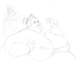 myalternatepointofview: The fat deal A sketch of a Princess who is fattened up. The reason is that a prince that asked for the her hand, and offered to pay the king the weight of his daughter in gold. He didn’t know that the king is very greedy. so