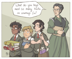 wingedcorgi:if the marauders were brilliant enough to discuss their fullmoon trips in front of snape, then there’s no way they’d be able to conceal themselves from mcgonagall.unless of course some things would just be too much for her to handle.