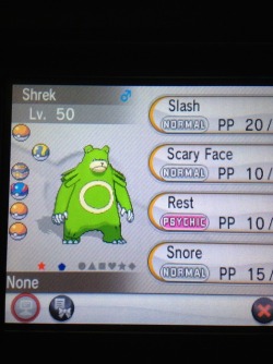 littleshrekthings:  There is only one suitable nickname for the Shiny Ursaring I found in Pokemon Y. 