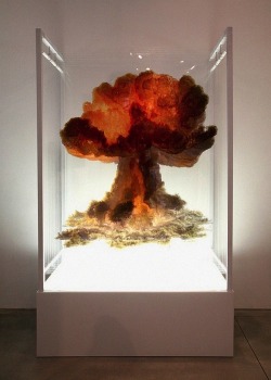 wetheurban:   SPOTLIGHT: 3D Sculptures by Eyal Gever Israeli artist Eyal Gever explores catastrophic events through his art. In his pieces known simply as Nuclear Bomb and Large Scale Smoke, he fabricates the fiery mushroom cloud that forms from an atomic