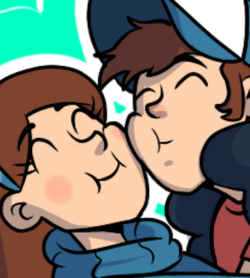 chillguydraws:I noticed I draw Dipper and Mabel mashing their cheeks together a lot more than I thought. if only they mashed lips~ ;p