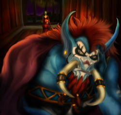 brixtul:  minstrelofmyths:   A special request from; First place winner Taksparks!Vol’jin! I have to admit I was really nervous about this, in fear that I wouldn’t do the JIN/Warchief justice…. But soon an idea stirred. ( Second pic is the reference