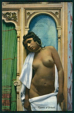 garbospeaks:  North African nude painted photograph. Tunis. Tunisa. 