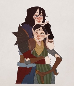 lightfiends:  I’ve been going through the dragon age series properly and hit dragon age two recently. So I have been hit with Merrill feels! She is such a cute button. You can bet my hawke fell for her hard! Art by @snuffysbox! 
