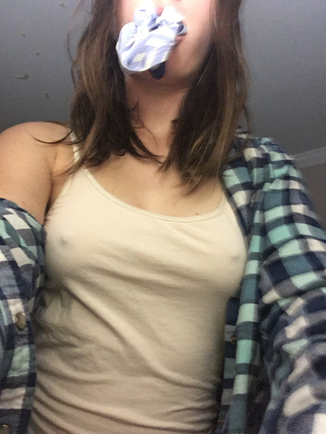 sweetestlittlerussianslut::Got my gross panties in my mouth, just waiting for someone to careReblog and i will take my top down!I hope you took your top down already like a good slut!
