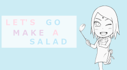 how-to-make-a-salad:  Are you ready to toss in the  salad? SasuSaku Smut Month is underway! Here are this year’s list of prompts in the picture above.***Day 10 is very special to us because it’s the 1 year anniversary since our beloved series ended