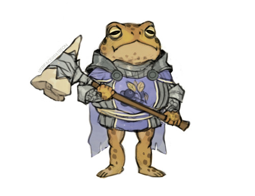 sticksandsharks: Balthazar of Blueberry Pond and Pipistrelle, Messenger of Odoak My friends and I are started a ttrpg where we play as little woodland adventurers and it’s been good. I play as Balthazar (he is the friend-shaped toad) 