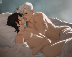 merwild: I wanted to draw some soft Sheith, with silk sheets, and lot of love. One thing for sure: Shiro and Keith aren’t ready to sleep. They’re just going to stare at their entire universe for a while. Ko-Fi 